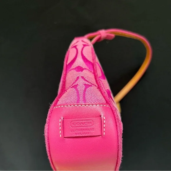 Coach HOT PINK Signature Logo Demi Mini Canvas bag - Picture 11 of 15